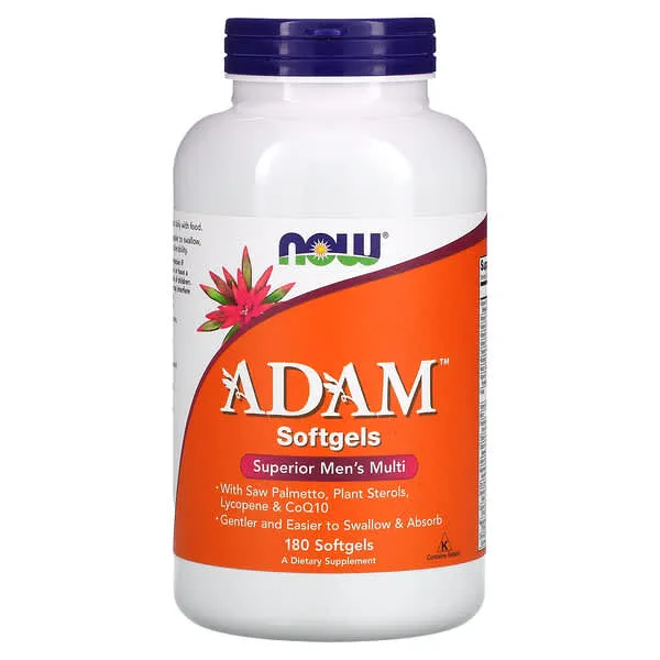 NOW Foods AdamTM Men's Multiple Vitamin -Softgels,180 Count (Pack of 1)