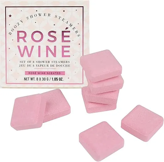 Gift Republic Set of 8 Shower Steamers Gift Pack Rosé Wine Scent (8X 30 Gram), White