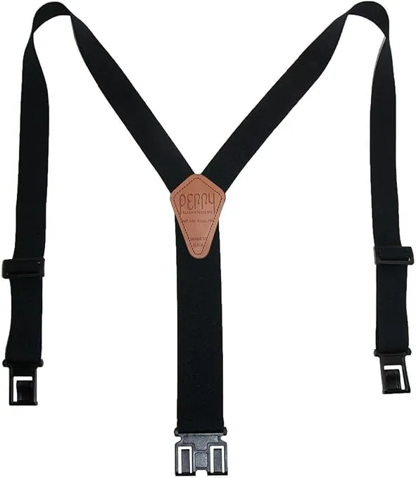 Perry Suspenders Men's Tall Elastic 1.5 Inch Wide Hook End Suspenders