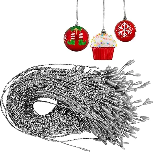 R’ND Toys Christmas Ornament Hooks – Christmas Tree Easy Snap Ribbon Fastening Metallic Decorating String Hangers Hook Ornament Hooks for Hanging Christmas Tree Decorations - Pack of 200 (Silver)