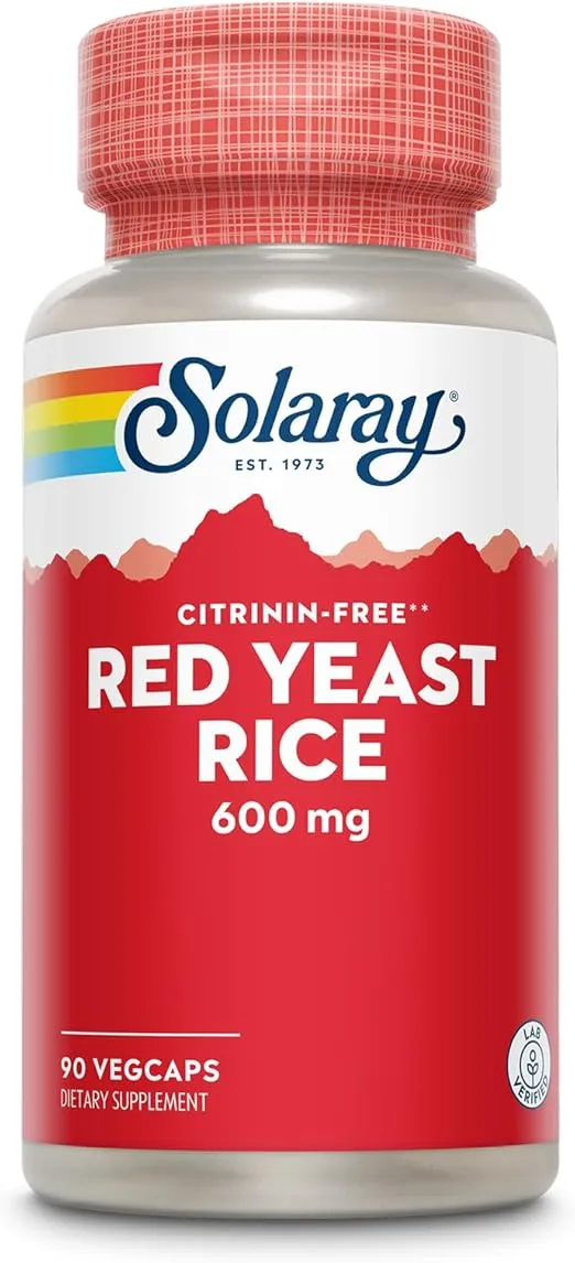 SOLARAY Red Yeast Rice, Non-Irradiated & Citrinin-Free, 60 Day Money-Back Guarantee, 90 Servings, 90 VegCaps