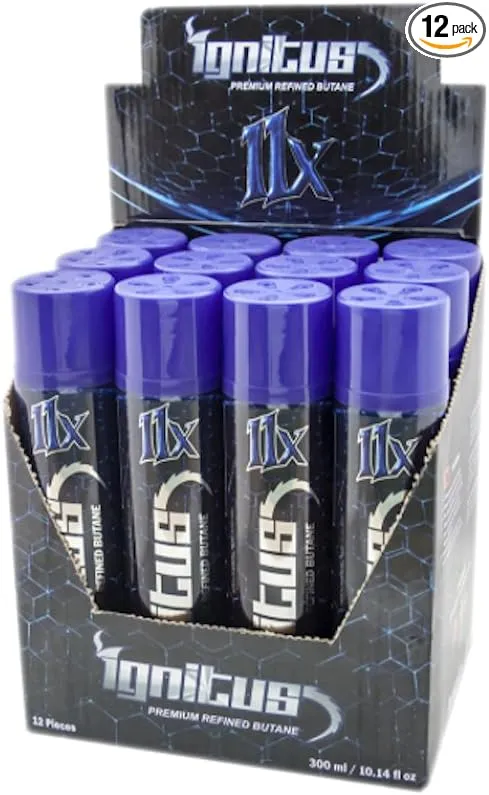 11X Premium Refined Butane - Large 300ml - 12 Cans