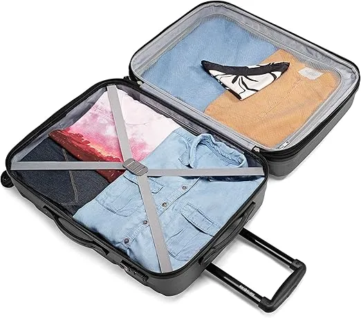 Samsonite Omni PC Hardside Expandable Luggage with Spinner Wheels, Black, 2-Piece Set (20/24)