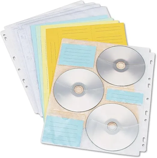 Innovera Ivr39301 - Two-sided Cd/dvd Pages for 3 & 4 Ring Binder, 10/pack