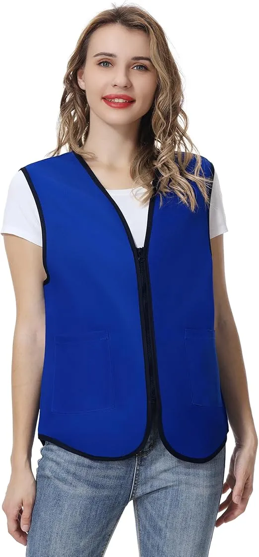 TopTie Supermarket Uniform Vest Zipper Volunteers Event Vest Unisex Waistcoat