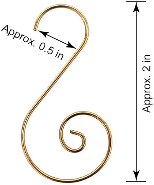 Christmas Ornaments Hooks Christmas Tree Hanger Great for Christmas Tree Decoration - 120 /Gold