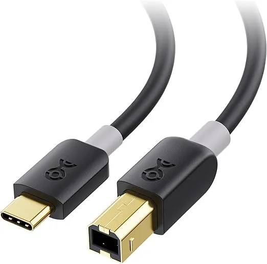 Cable Matters USB B to USB C Cable 3.3 ft (USB C to USB B Cable, MIDI to USB C Cable, USB 2.0 to USB C Cable) Compatible with Printer, MIDI Controller, MIDI Keyboard and More in Black - 3.3 Feet