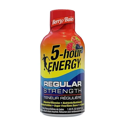 Marjack 500181 Five Hour Energy Drink, 2 Oz, 12/Pk, Berry Flavored