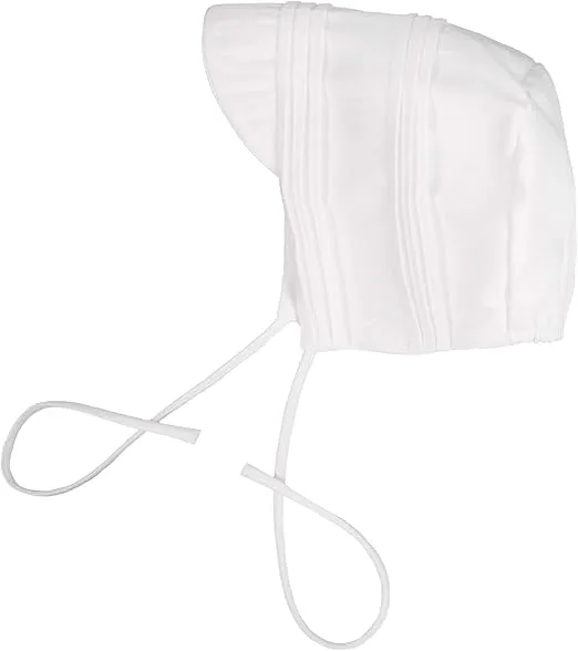 Baby Boys' Pique Christening Longall with Hat, White