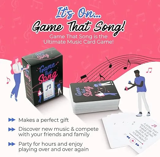 Game That Song - Fun Music Card Game for Adults and Teens - Compete to Play The Best Song- Makes A Great Gift for Music Lovers, Game Night, Karaoke or Singing