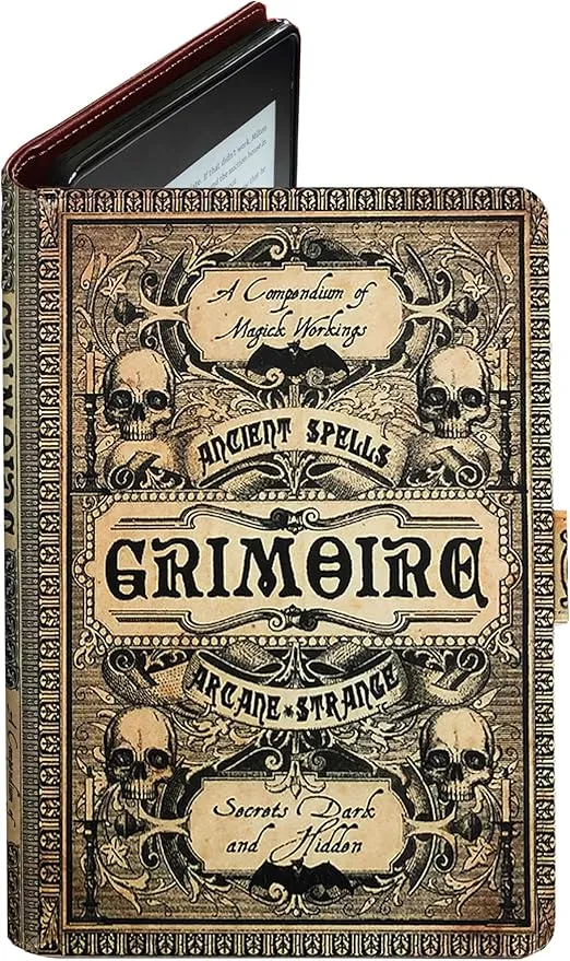 Book Cover for Any eReader with a 6 to 6.8 Inch Screen or 7.5 to 5.1 Inches in Size. Fits Any e-Book Reader Including kobo, Nook, Kindle, Paperwhite, Sony, storytel. (Grimoire Magic)