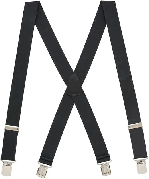 1.5-Inch Wide Elastic X-Back Suspenders - Nickel Pin Clips - 11 Colors & 4 Sizes Including Big & Tall