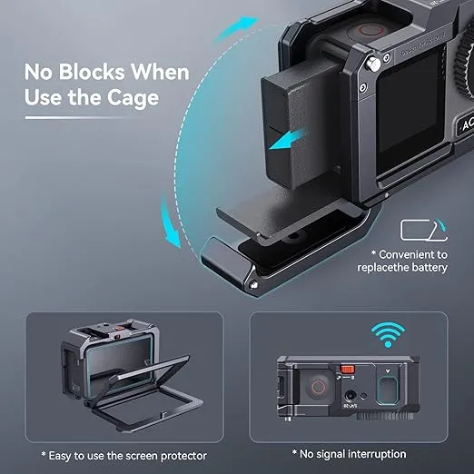 SMALLRIG Action 4 Action 3 Camera Cage for DJI, Protective Cage Compatible for DJI Mic, Protective Frame for DJI Osmo Action 4 Action 3-4119B