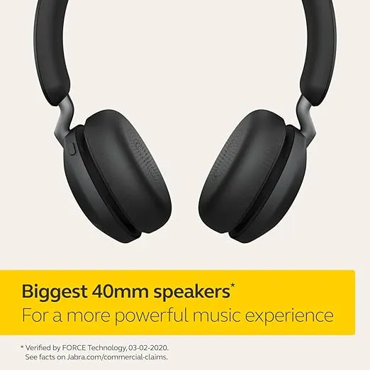 Jabra Elite 45h, Titanium Black – On-Ear Wireless Headphones with Up to 50 Hours of Battery Life, Superior Sound with Advanced 40mm Speakers – Compact, Foldable & Lightweight Design