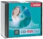 CD-RW Discs, 700MB/80min, 4X, w/Slim Jewel Cases, Silver, 10/Pack