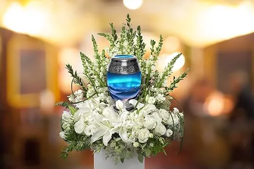 Aurora Borealis Cremation Urns for Human Ashes Adult Female for Funeral, Burial or Home. Cremation Urns for Adult Male Large Urns for Dad and Cremation Urns for Men XL Large & Small Urns for Ashes