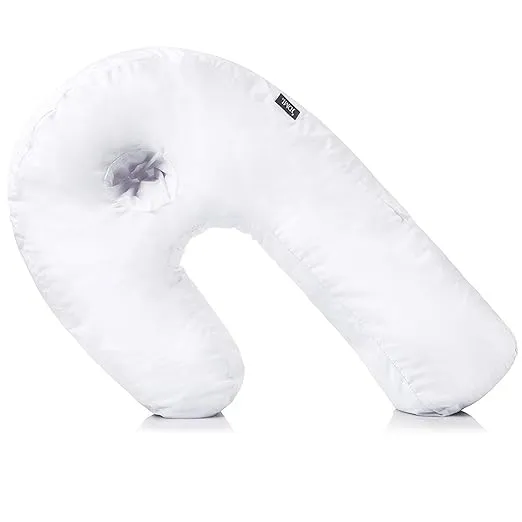 DMI Body Pillow, Side Sleeper Pillow and Pregnancy Pillow with Contoured Support for Neck, Back, Hip, Joint Pain and Sciatica Relief with Removable Washable Cover, Full, White, 1 Count (Pack of 1)
