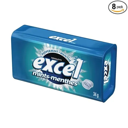 Excel Mints Peppermint, 34gm Tin, 8 Count