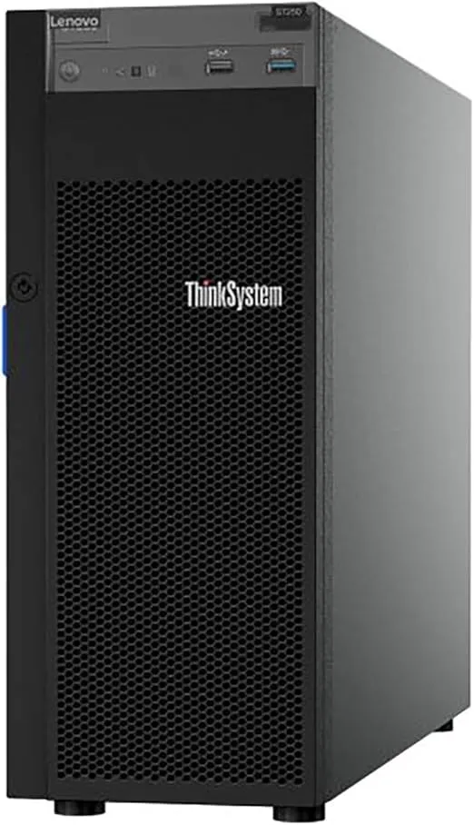 Lenovo ThinkSystem ST250 Tower Server Including Intel Xeon 3.3GHz CPU, 32GB DDR4 2666MHz RAM, 8TB HDD Storage, JBOD RAID