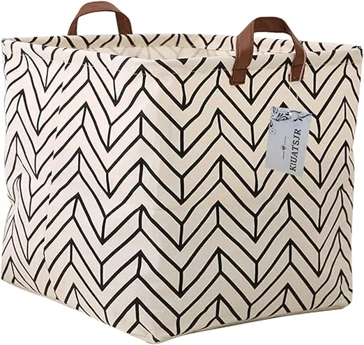 Square Storage Basket Fabric Organizer Bin for Toys,Books,Clothes,Gifts,Pets-Perfect for Home,Office,Nursery,Dorm,Shelf, Gift Baskets(Geometric)