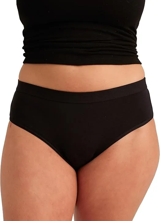 Saalt EveryWear Cotton Brief Period Underwear - Heavy Absorbency - Comfortable, Thin, and Keeps You Dry from All Leaks