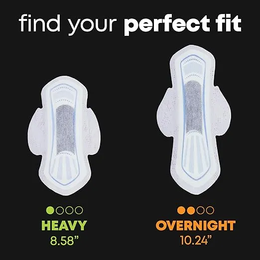 U by Kotex Balance Sized for Teens Ultra Thin Overnight Pads with Wings, 24 Count (Packaging May Vary)