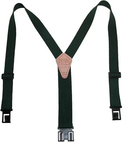 Perry Suspenders Men's Tall Elastic 1.5 Inch Wide Hook End Suspenders