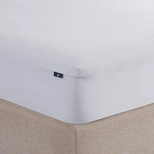 Serta Soft Top Mattress Cover, 39" x 75" Odor-Preventing and Stain-Resistant Waterproof Mattress Protector, 18" Elastic Deep Pocket for Secure Fit, Twin Mattress Pad, White