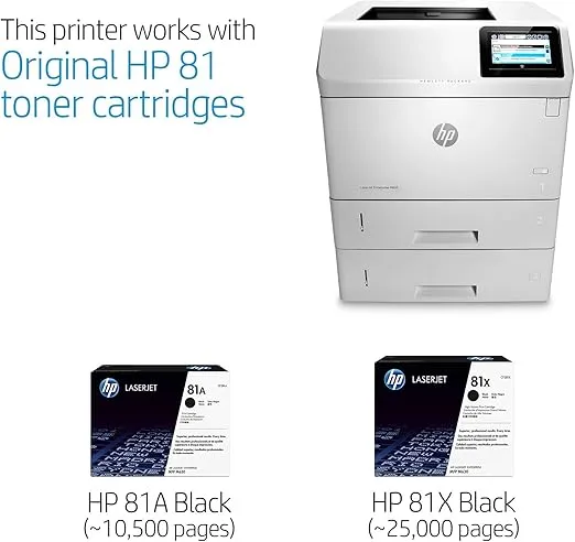 HP Monochrome Laserjet Enterprise M605x Printer w/HP FutureSmart Firmware, (E6B71A) (Renewed)