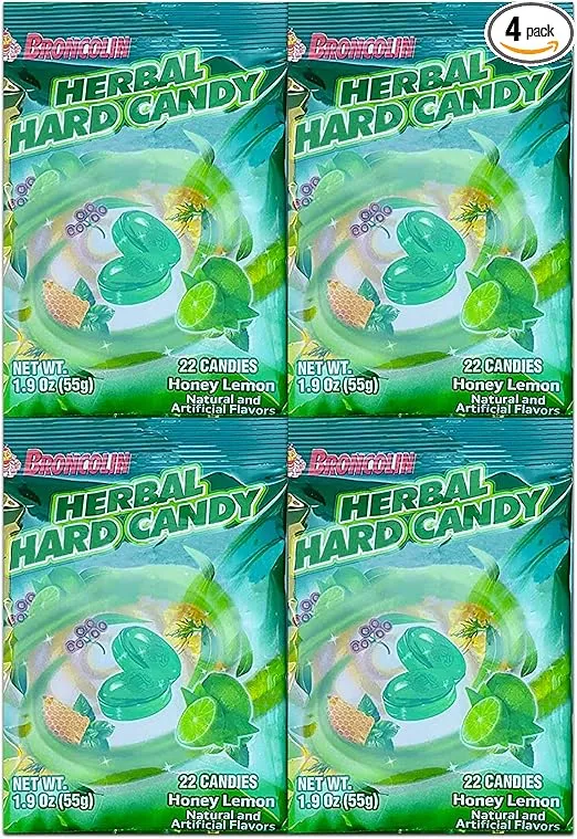 Lot of 4 Bags Broncolin Cough Drops 22 ct/Bag (Imported from Mexico)