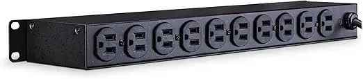 CyberPower CPS1215RM Basic PDU, 100-125V/15A, 10 Outlets, 15ft Power Cord, 1U Rackmount