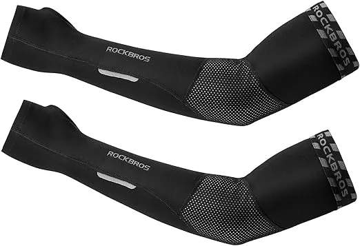 ROCKBROS Arm Warmers Thermal Arm Sleeves with Thumb Holes for Men Women