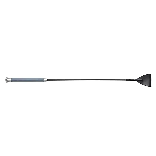 Dublin Crop with Gel Handle, Black/Silver, 25.5"