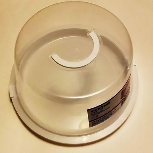 Cake Container and Carrier with Transparent Lid and white handle