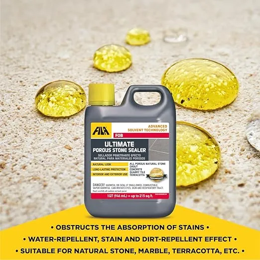 FILA Surface Care Solutions FOB High Performance Stone and Granite Sealer, 1 QT, White