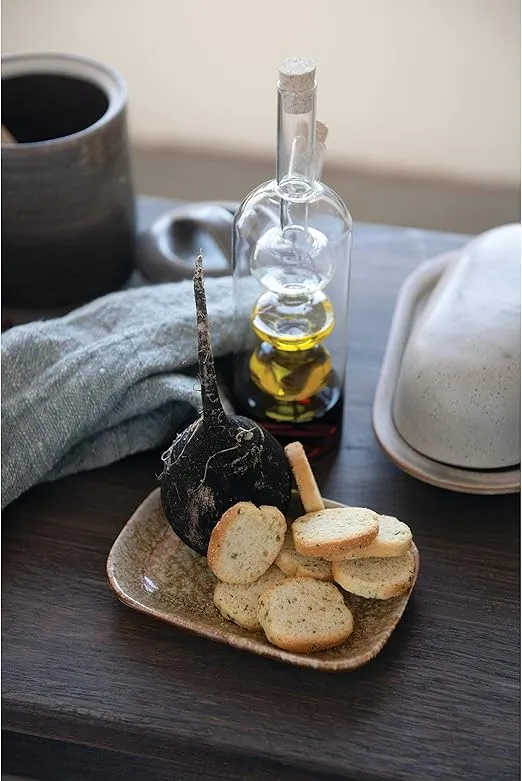 Creative Co-Op Hand-Blown Glass Oil and Vinegar Cruet, Translucent