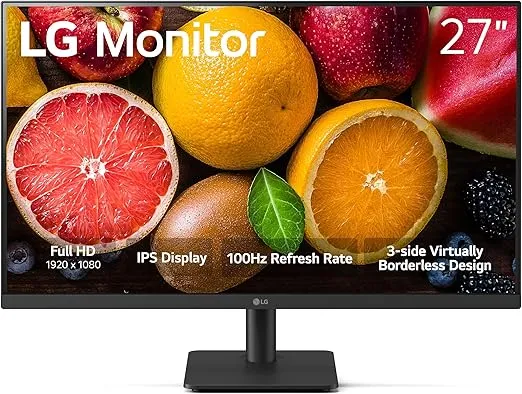 LG 27MS500-B 27 inch IPS FHD (1920x1080) 100Hz 5ms Reader Mode Borderless Design OnScreen Control Black Stabilizer DAS Crosshair HDMI Black