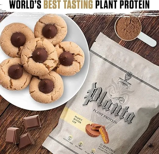 Ambrosia Planta - Premium Organic Plant-Based Protein | Vegan & Keto Friendly | Gourmet Flavors with No Bloating or Stomach Upset | Gluten & Soy Free | No Added Sugar | 25 Servings | Peanut Butter Cup