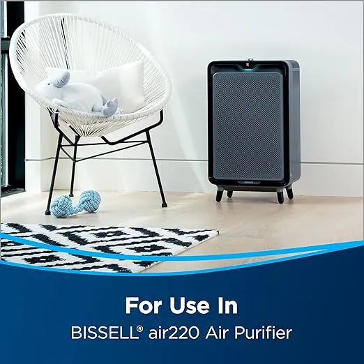 BISSELL air220 Air Purifier Replacement HEPA + Pre-Filter and Activated Carbon Filter Pack, 3315, Black