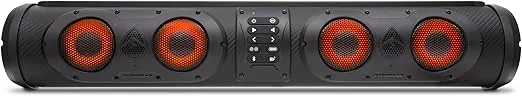 by ECOXGEAR SE26R 500-Watt Amplified Powersports 8 Speaker Bluetooth LED Backlit Soundbar Waterproof Dirtproof with Roll Bar Mount