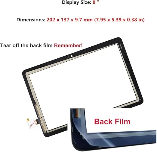 for Amazon Kindle Fire HD 8 /HD 8 Plus Tablet (10th Generation Released in 2020) K72LL3 K72LL4 Screen Replacement Digitizer Touch Glass Front Panel, Only for Fire HD8 /HD8 Plus 10th gen Repair Kit