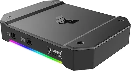 ASUS TUF GAMING CAPTURE BOX-4KPRO (4K144 | 2K144 | Full HD 240 HDR Passthrough, 4K60 | 2K120 | Full HD 120 Capture, USB Type-C 3.2 Gen 2, HDMI 2.1, VRR Supported, On-board Scaling, Certified for OBS™)