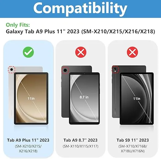 ProCase 2 Pack Screen Protector for Galaxy Tab A9 Plus 11 Inch 2023, HD Tempered Glass 9H Film Guard for 11" Tab A9+ 5G Tablet (SM-X210/X216/X218)