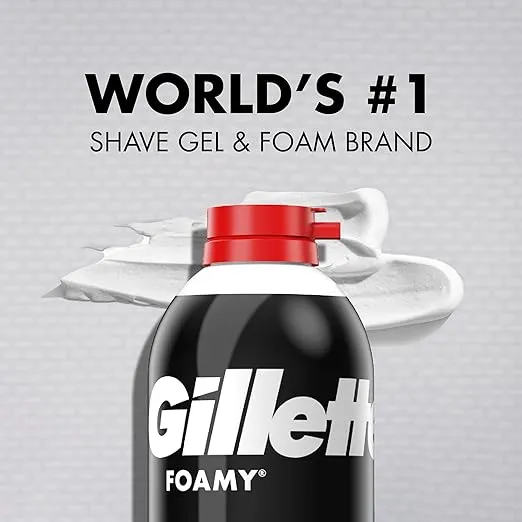 Gillette Foamy Regular Shaving Cream, Pack of 12, 11 oz each