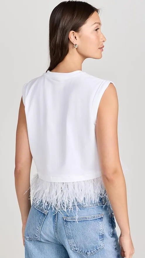 Cinq à Sept Women's Cropped Feather Tee
