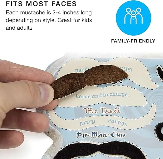 Mr. Moustachio's Top 10 Manliest Mustaches of All Time Assortment,Black,One-Size