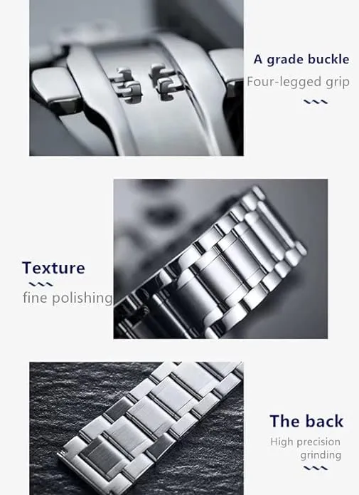 Metal Watch Band Stainless Steel 16mm 18mm 19mm 20mm 21mm 22mm 24mm Watch Strap Bracele Replacement Bands