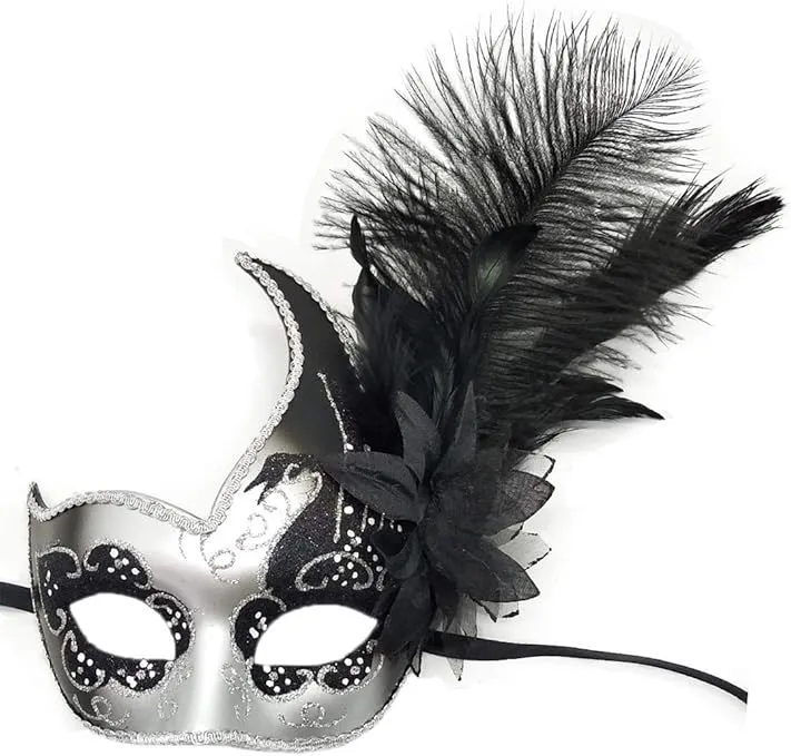 Costume Mask Feather Masquerade Mask Halloween Mardi Gras Cosplay Party Masque