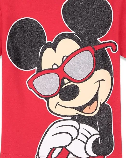 Disney Mickey Mouse July 4th T-Shirt and Shorts Outfit Set Infant to Big Kid Sizes (12 Months - 10-12)