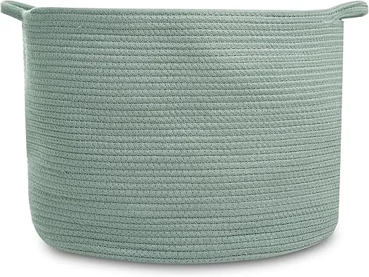 Natemia Extra Large Storage Basket (20" x 20" x 14") - Woven Baskets for Storage, Baby Storage Basket and Toy Organizer, Blanket Basket, Perfect Baby Registry Gift, Rope Baskets for Storage